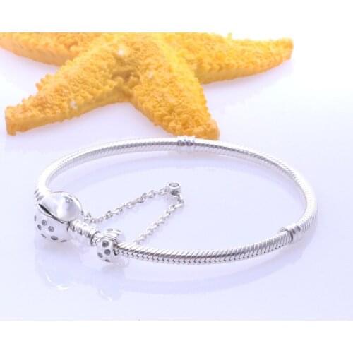 100% 925Sterling Silver Pan Bracelet Creative True Love Snake Bone Personality Snake Bone Bracelet Fit Diy Charm Women Jewelry