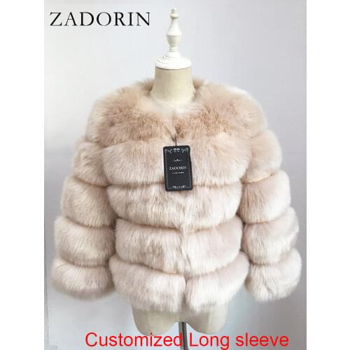ZADORIN Long Sleeve Faux Fox Fur Coat Women Winter Fashion Thick Warm Fur Coats Outerwear Fake Fur Jacket Plus Size