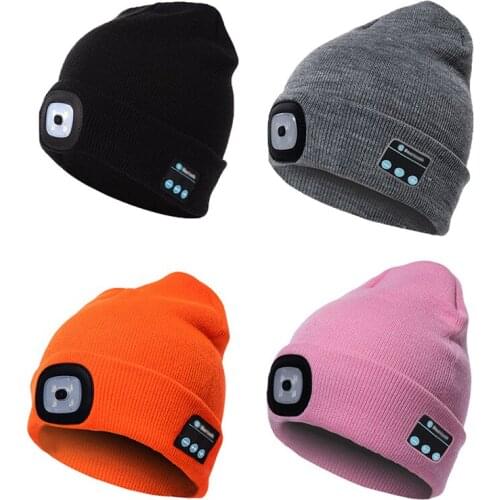 Winter Warm Music Hat Wireless Smart Cap Bluetooth V5.0 Beanie Hat Headphone Bluetooth LED Unisex Winter Cap