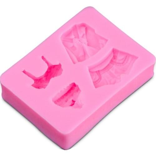 1PCS HOT Lovely Clothes Silicone Cake Mold Mould Cutter Fondant Cake Decorating Tools D286