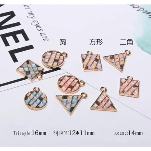 10pcs/Lot Round Square Triangle Diy Design for Jewelry Making Earring Bracelet or Necklace Handmade Enamel Charms