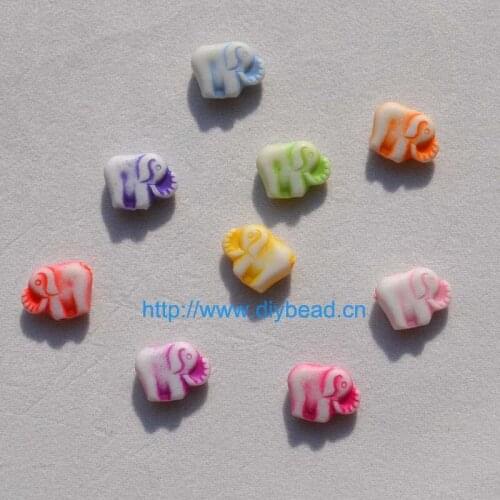100 pieces DIY children handwork Bracelet Making Department mix color square shape cartoon elephant 12MM antique Acrylic Beads