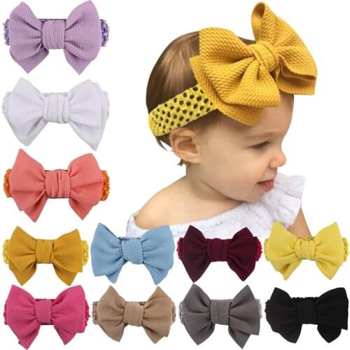 11 Colors Lovely Baby Headdress Big Bowknot Hairband Wide Elastic Turban Photography Props Clothing Accessories Festival Gifts