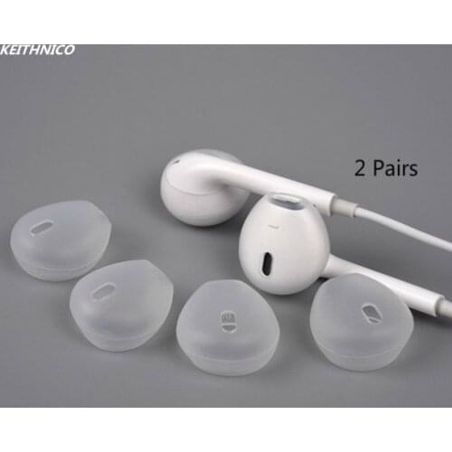 2 Pairs Anti-slip Silicone Ear Bud Ear Tips Replacement Cushions Ear Gel Cover For Earpods for Iphone 5 5S 6 6S Clear