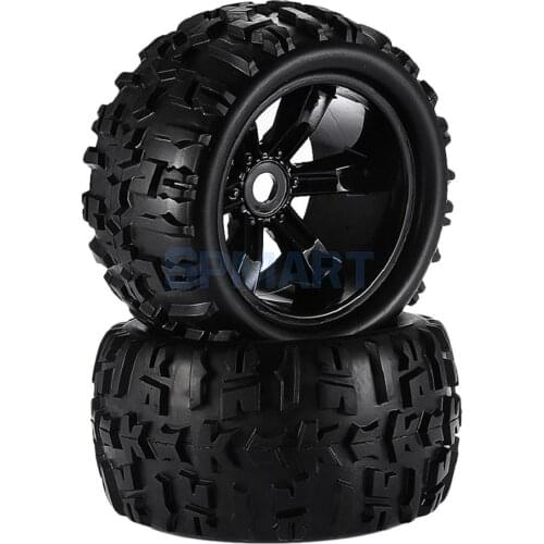 2 Pieces 1/8 Climbing RC Car Monster Trucks Tires Wheels Rim for HSP HPI E-MAXX Savage LRP Spare Parts