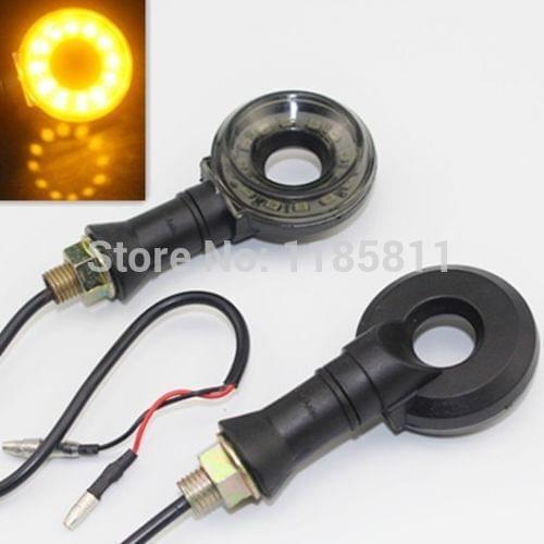 2x Black Ring Style Motorcycle Accessories Amber LED Turn Signal Lights Indicator For Honda CBR600F F2 F3 F3 F4i