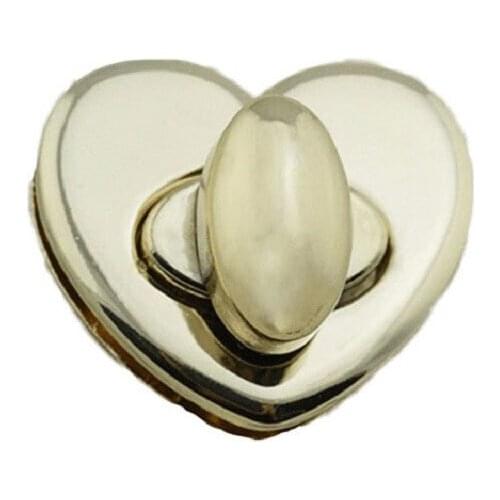 20pcs 30 mm Small gold Nickel Heart Design twist purse Bag lock Metal Clasp Turn Lock Twist Locks Handbag Hardware Accessories