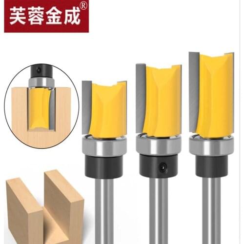 3-piece set of 8-shank profiling shank with bearing straight cutter slotting cutter trimming cutter straight cutter trimming mac