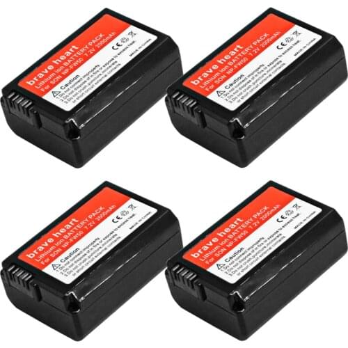 4pc 2000mAh NP-FW50 NP FW50 FW50 Camera battery For Sony A6000 NEX-7 NEX-5N NEX-F3 NEX-5C Alpha 7R II bateria