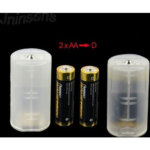 4Pcs/lot 2xAA to D Size Battery Adapter Plastic AA to D Size Cool White Cell Battery Conversion Boxes for Battery Storage