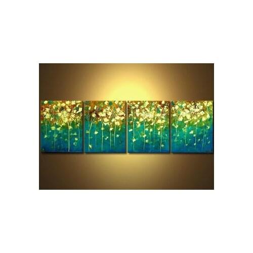 4pc HandPainted Oil Painting A Moment Like This II-Modern Floral Canvas Wall Art-Landscape Canvas Wall Pictures for Living Rooms