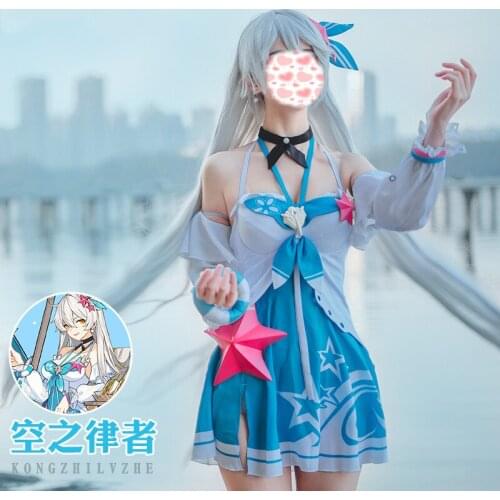 Anime game Honkai Impact 3rd Sora no Ruler Cute Swimsuit two-piece Cosply Costume Female H