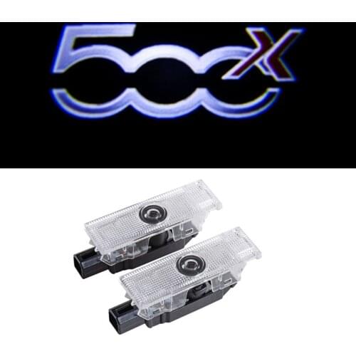 2Pcs Car Decorative Light For Fiat 500X 500L Grande Punto Led Door Welcome Projector Ghost Shadow Lamps Gadget Vehicle Supplies