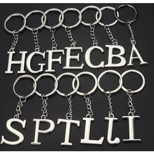 Letters Keychain A - Z English Alphabet Key Holder Diy Name Words Pendant Car Key Ring For Friends Jewelry Birthday Party Gifts