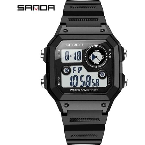 SANDA Brand Mens Watches Fashion Casual Watch for Men Sport Digital Wristwatch Waterproof Military Clock Relogio Masculino 418