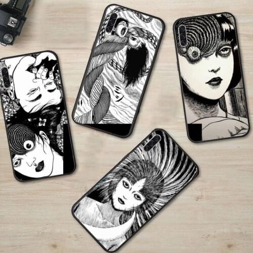 Junji Ito Tees Horror Black and white Phone Case For Samsung A20 A30 30s A40 A7 2018 J2 J7 prime J4 Plus S5 Note 9 10 Plus