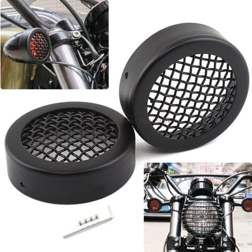 Black motorcycle turn signal grill cover front and rear moto Turn Signal LED Grills Cover for Harley Sportster XL883 XL1200 X48