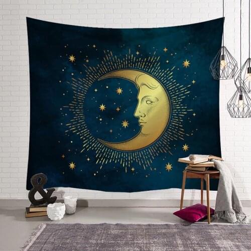 Sun Moon Tapestry Home Decorations Wall Hanging Wall Tapestry Blanket Farmhouse Decor Gothic Home Decor 100% Polyester 4 Size