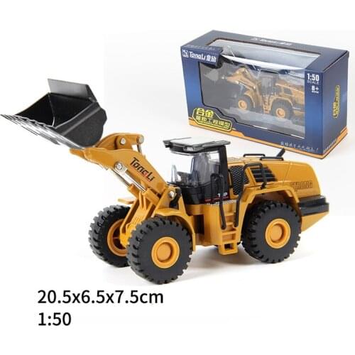 High Simulation Alloy Toys 1:50 Scale Wheel Loader Model Mechanical Bulldozer Construction Car Vehicle Christmas New Year Gifts