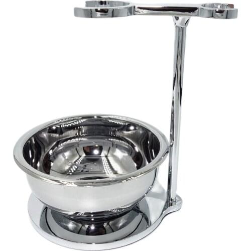 WLONG Unique Design Heavyweight Shaving Brush Manual Razor Stand Holder with Soap Mug Bowl Set for Dad Boyfriend Husband Gift