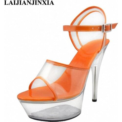 LAIJIANJINXIA Buckle Sexy Strap Women 15cm High Heels Night Clubls Sanlas 5cm Platform Shoes Dancing Shoes Pole Dance Shoes