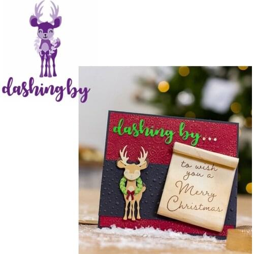 Metal Cutting Dies Dashing By Lovely Christmas Moose Crafts For Card Album Photo Making Embossing Stencil New Die Cut 2019