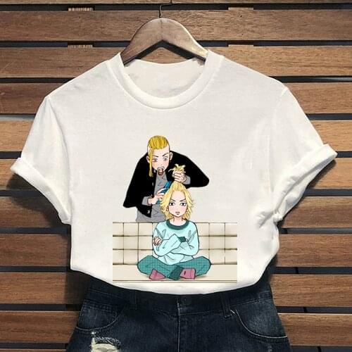 Manjiro Sano Shirt Man and Woman Tokyo Revengers White Casual Loose Anime T-Shirt Fashion