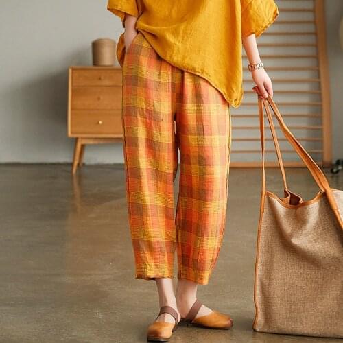 Женские брюки в клетку NINI WONDERLAND China At AliExpress