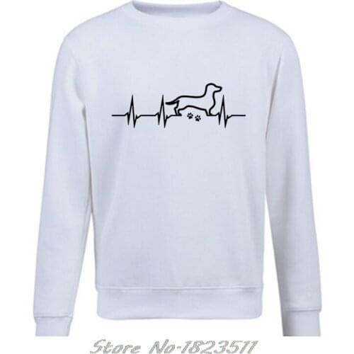New Brand Cool Sweatshirt Dachshund Teckel Heartbeat Stylisches Hoodies Men pullover Fleece Jacket Tops Harajuku Streetwear