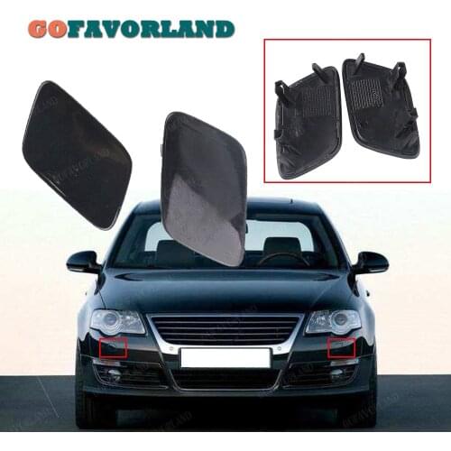Pair Front Bumper L R Headlight Washer Nozzle Jet Cover Unpainted Cap 3C0955109A 3C0955110A For VW Passat B6 2006-2011