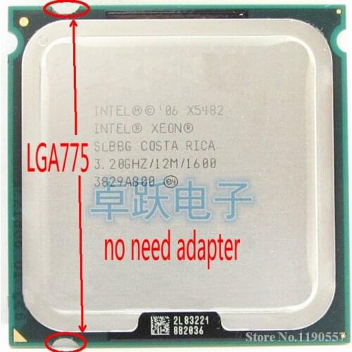 INTEL XEON X5482 3.2GHz/12M/1600Mhz/CPU equal to LGA775 Core 2 Quad Q9650 Q9550 CPU,works on LGA775 no need adapter