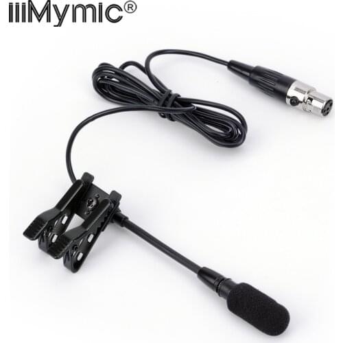 Adjust the Angle !! Lavalier Lapel Condenser Microphone Metal Double Clip 4 Pin Mic for Shure Wireless Transmitter 4Pin XLR TA4F