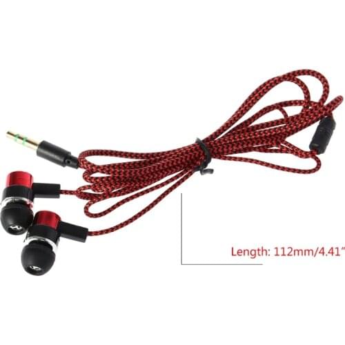 B85B For Phone Noise Isolating In-Ear Stereo Headset Fabric Fiber Line Earphones