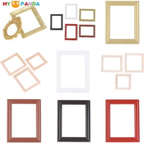1:12 Retro Dollhouse Miniature Photo Frames Oil Painting Frame Simulation Photo Frame Doll House Decor