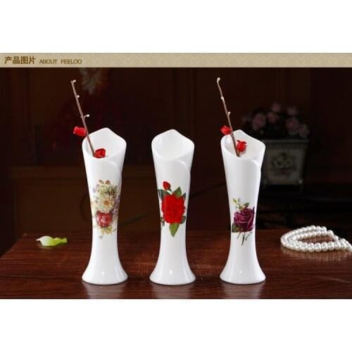 1PC Zakka beautiful furnishings ceramic flower vase decoration living room decoration gift Random color J1157