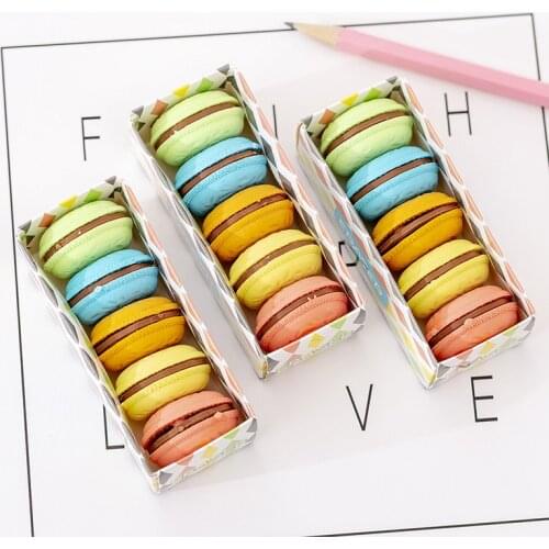 12 pack/lot Macaron Color Sandwich Biscuit Eraser Rubber Eraser Primary Student Prizes Promotional Gift Stationery
