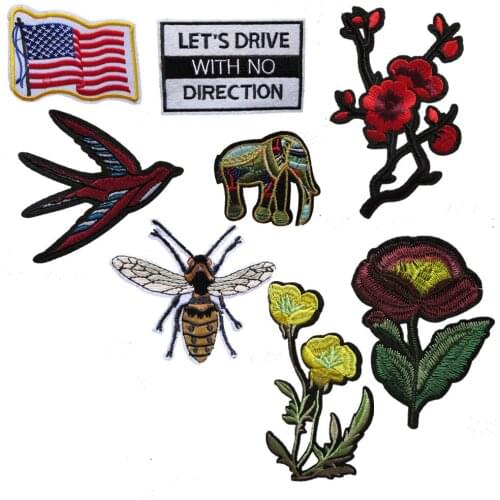 2016 year high quality new arrive cartoon patter hot melt adhesive applique embroidery patches stripes DIY accessory C5100-C2285