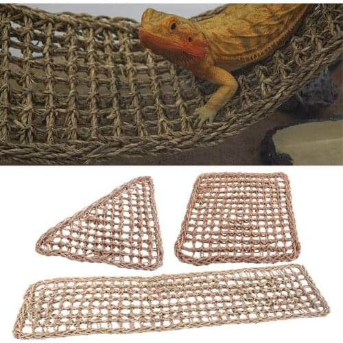 3Pcs Reptile Lizard Lounger Bearded Dragon Seaweed Hammock Swing Hanging Net For Anole Gecko Iguana Hermit Crab