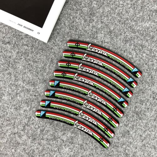 3D Gel Motorcycle Wheel Hub Sticker Decals Reflective Rim Stripe Tape For Vespa PIAGGIO GTS GTV LXV LT PX 125 150 300ie Sprint