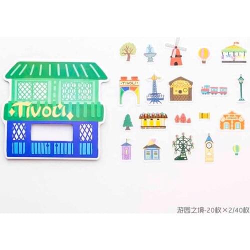 40 PCS /Bag Amusement Park Decorative Stickers Album Notebook decoration