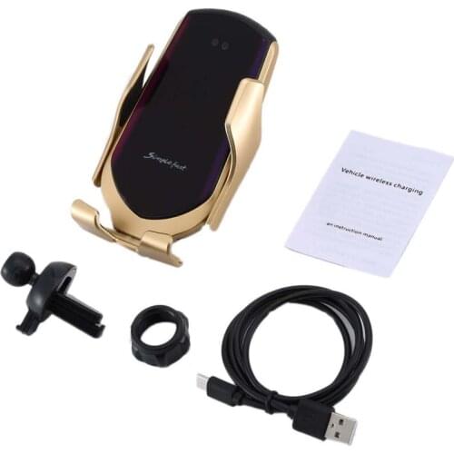 Wireless Car Charger 2 In 1 Qi Quick Charge Automatic Clamping Vent Bracket Plastic Cell Phone Holder For Samsung For Galaxy S9