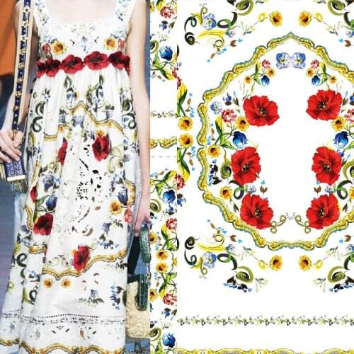 Large family plant fabric printing Thermal transfer printing and dyeing cloth custom finished product printing fabric wholesale