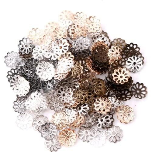 200pcs/Lot 9mm Flower Torus Shape Alloy Beads Caps Jewelry Findings Spacer Beads For Jewelry Making Charms Necklace Bracelets