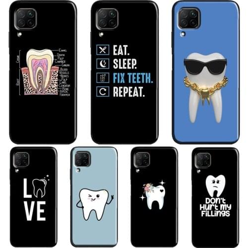 Dentist Tooth Pattern Case For Huawei P40 P30 P20 Mate 20 Lite P Smart Z 2019 2021 Nova 5T Honor 20 Pro 9X 8X