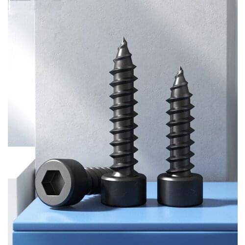[M2M2.6M3M3.5M4M5M6] 8.8 black hexagon socket tapping screw hexagon wood screw