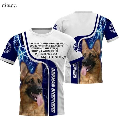 CLOOCL Animal I Am A Storm German Shepherd Dog 3D Printed Men T Shirt Harajuku Summer Short Sleeve Unisex T-shirt Drop Shipping