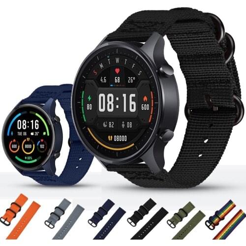 For Xiaomi Mi Watch Color Strap Replaceable Nylon Band For Realme Watch S Watchband Bracelet 22mm Canvas Wristband