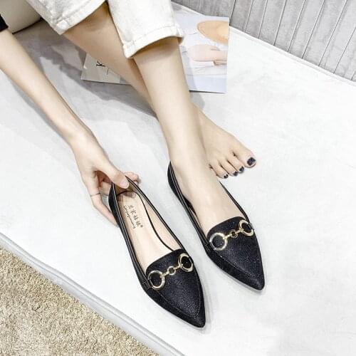 Brand Office Lady Shoes Women 2020 Fashion Black White Leather Flats Shoes Woman Tenis Feminino Ladies Loafers Shoes Plus Size