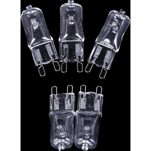 5pcs/lot Dimmable G9 Halogen Bulb 20W/40W/60W 220V 2900K Warm White For Wall Lamp Clear Glass Each With An Inner Box