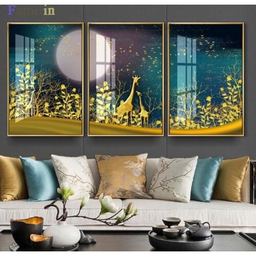 Deer Forest HD Canvas Painting Modern Wall Art Murals Modular Wall Picture For Living Room Nordic Poster And Print On Wall Decor
